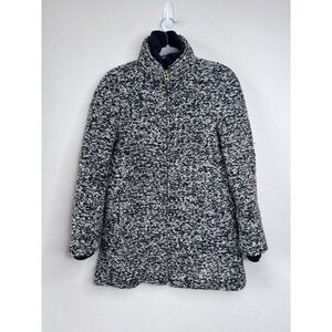 J. Crew Italian Wool Bouclé Speckled Lodge Coat Size 2 Zip-Up Minimalist Preppy